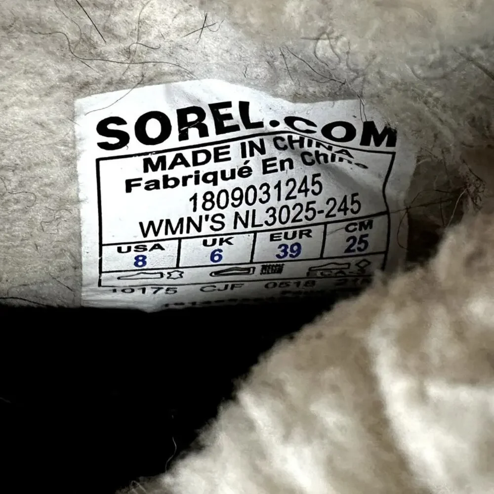 Sorel Emelie Boots Foldover Winter Leather Faux Fur Shearling Waterproof Brown 8